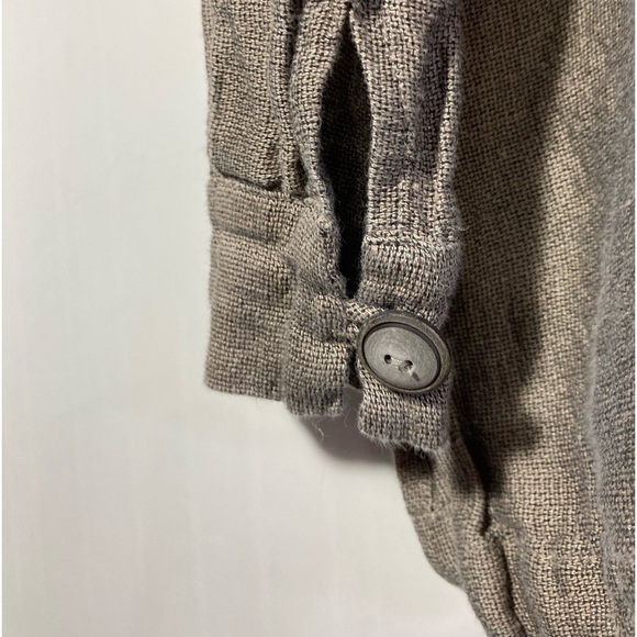 Su-Zen Linen/Cotton Long Sleeve Button Down Top W/Collar & Button Cuffs Sz Large - Picture 8 of 16